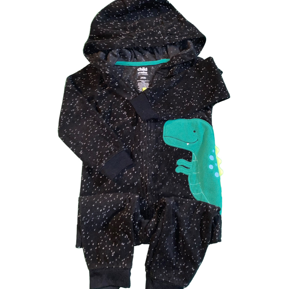 Carter’s Dinosaur One Piece Zip Up with Hood 24M